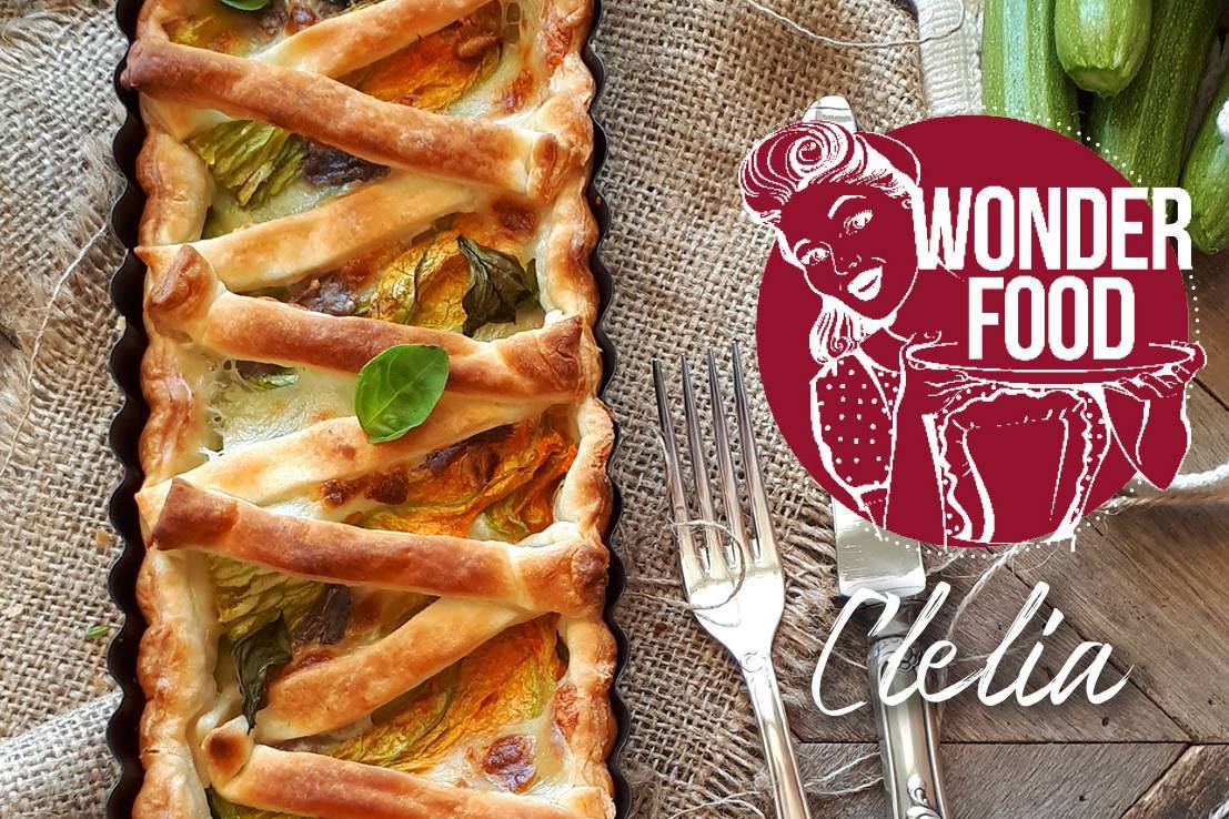 Crostata salata con zucchine e fiori di zucca