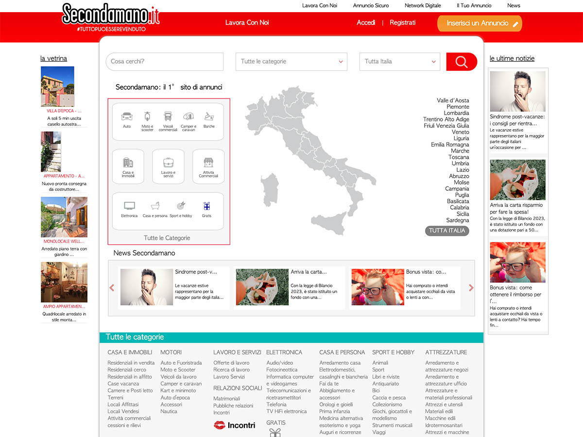 Scheramata homepage del sito