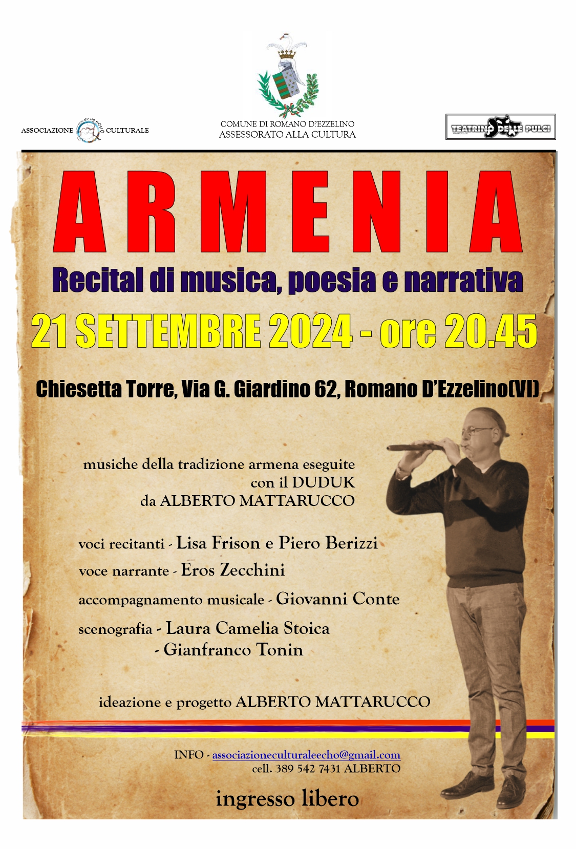 "ARMENIA" Recital di musica, poesia, narrativa