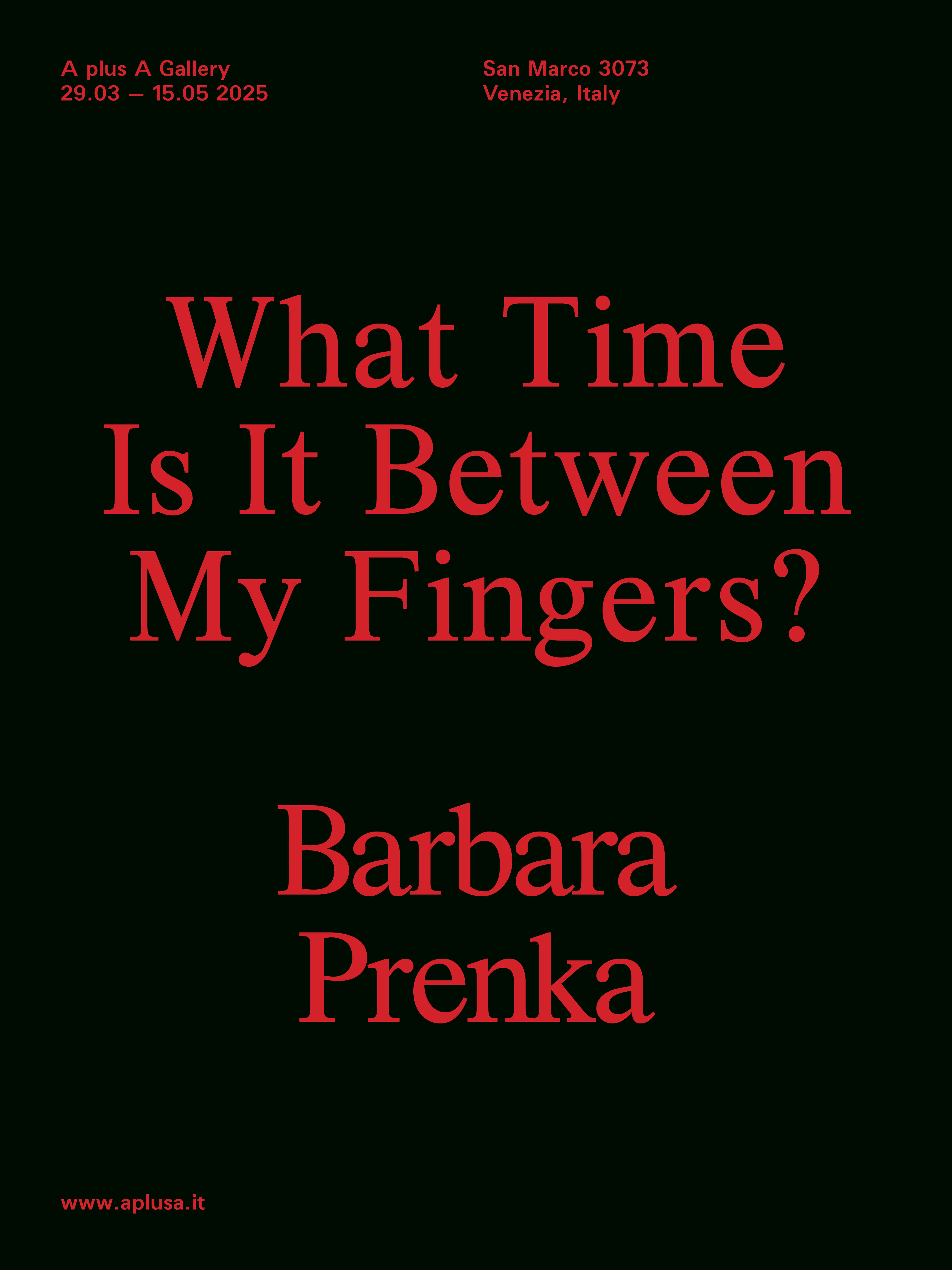 What time is it between my fingers? - Barbara Prenka 
