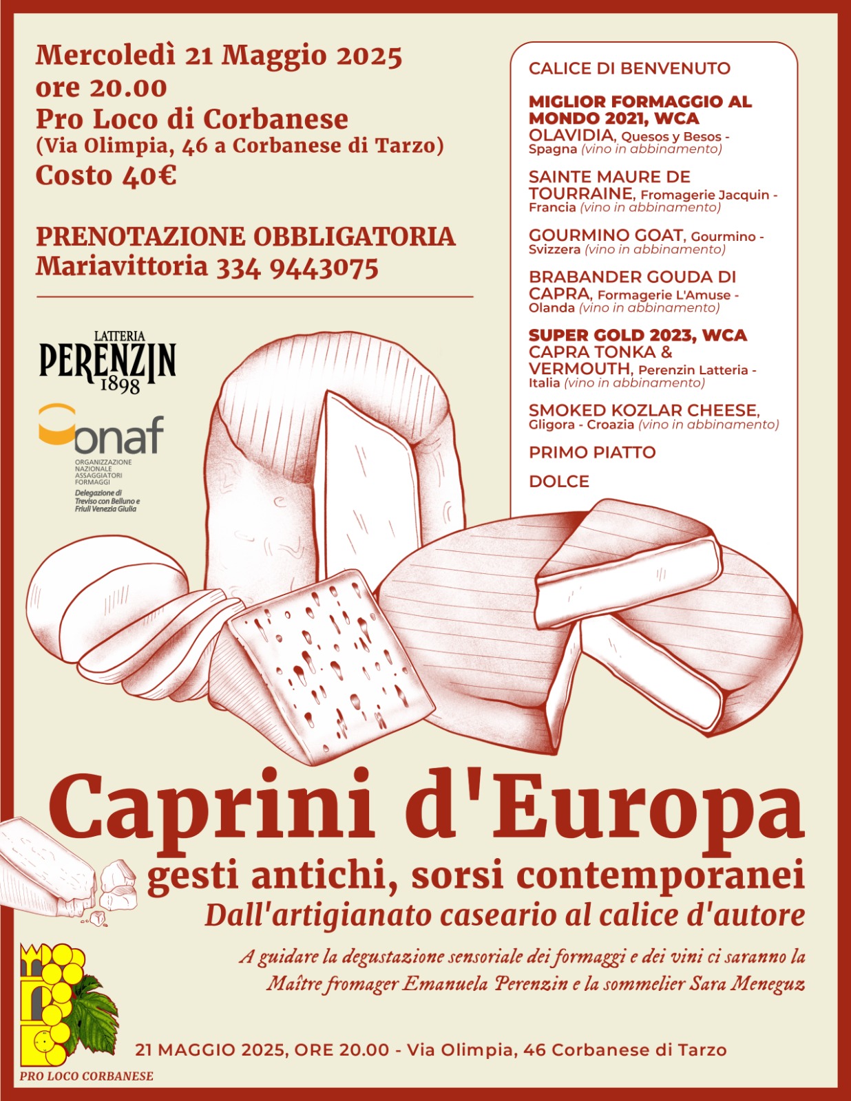 I migliori caprini d'Europa: cena-degustazione con Emanuela Perenzin
