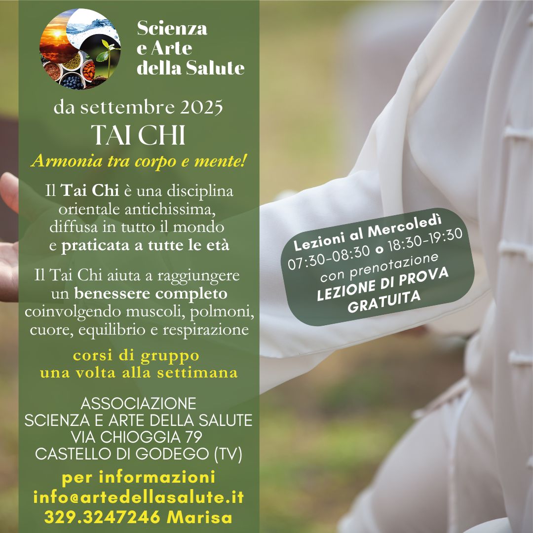 Lezioni gratuite di Tai Chi a settembre e da ottobre 2025 corsi di gruppo