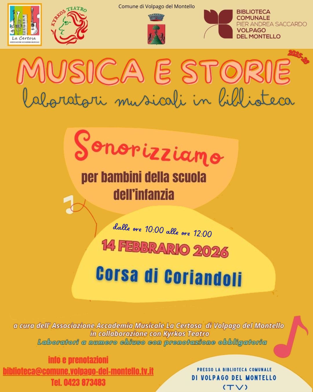 MUSICA E STORIE: LABORATORI MUSICALI IN BIBLIOTECA - SONORIZZIAMO