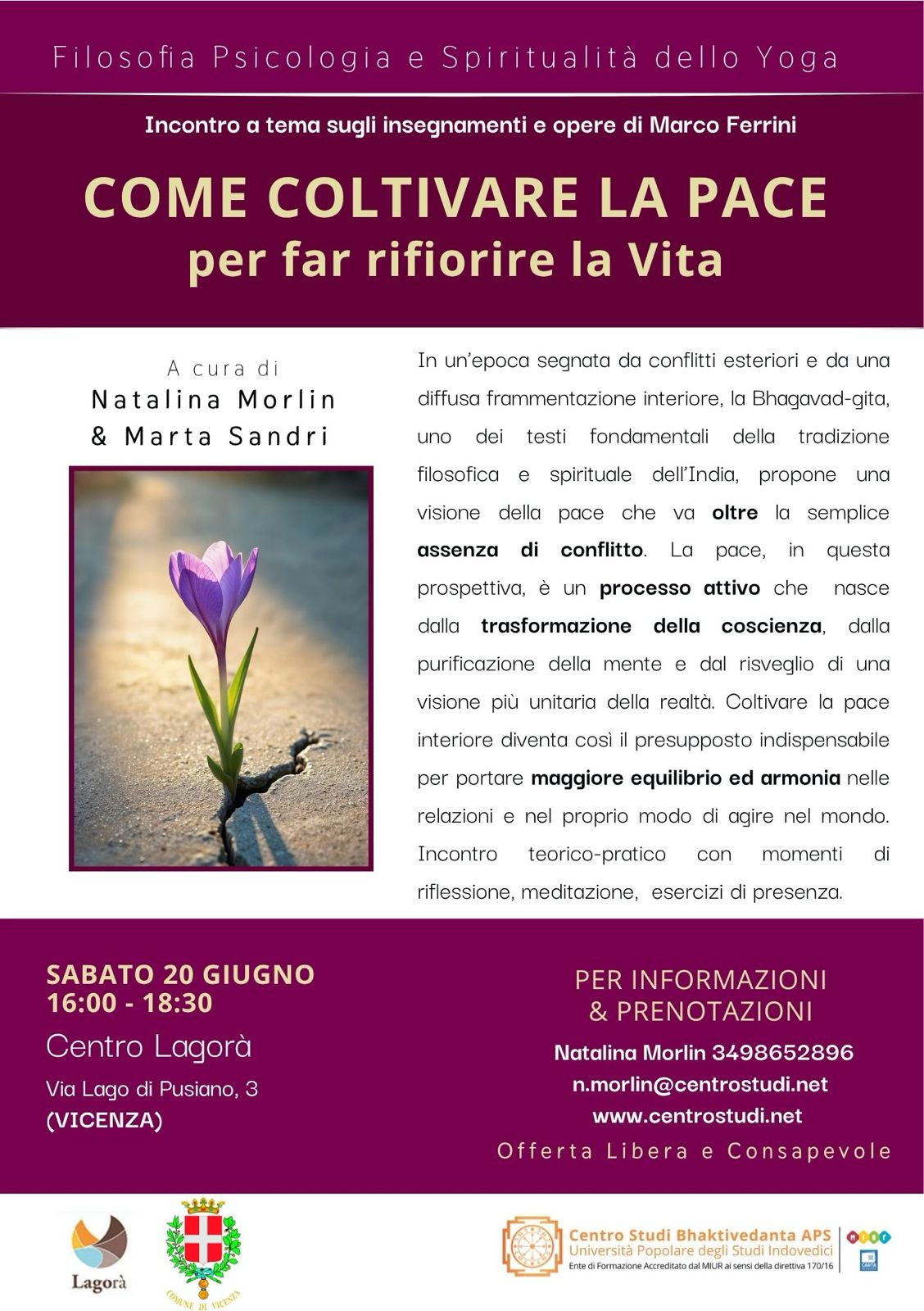 COME COLTIVARE LA PACE per far rifiorire la vita