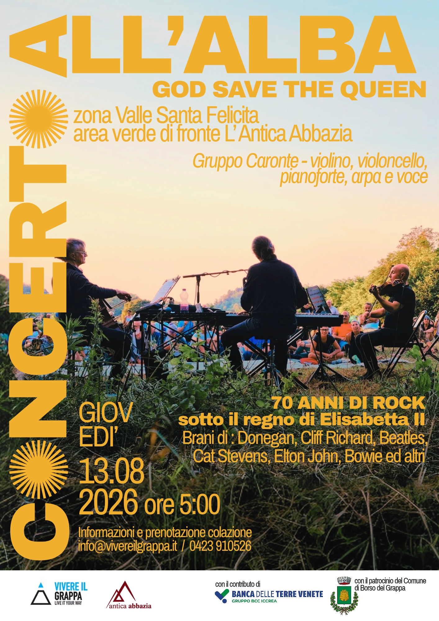 CONCERTO ALL' ALBA 13 AGOSTO 2026