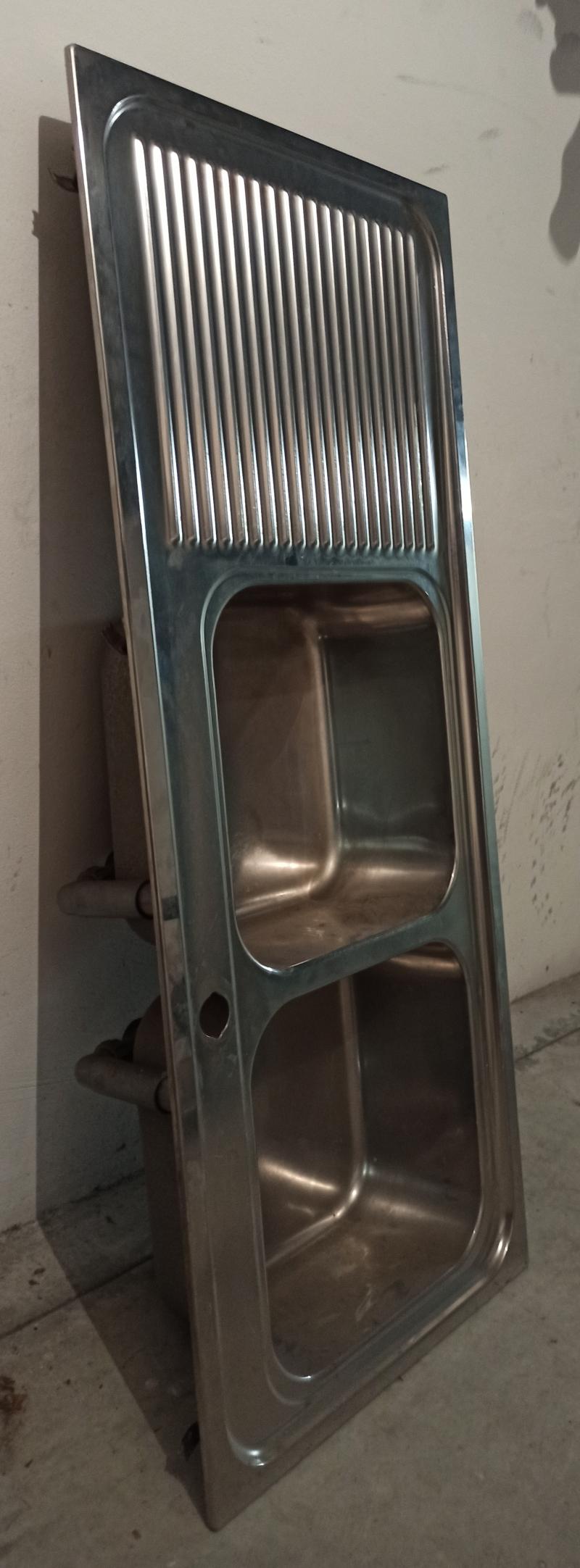 Lavello acciaio Inox 2 vasche + pianale