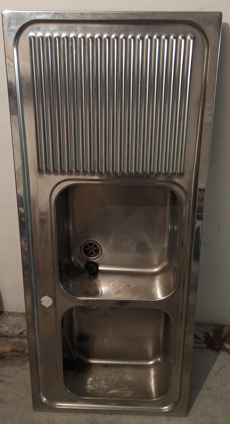 Lavello acciaio Inox 2 vasche + pianale