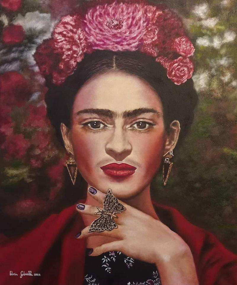 Frida Kahlo olio su tela 50x60 