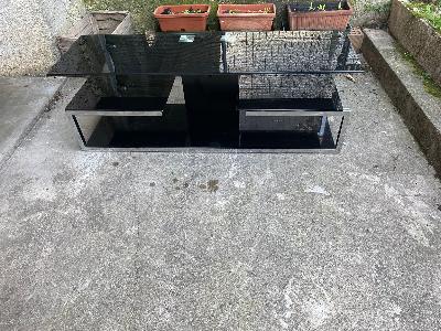 Tavolino vetro temperato nero lucido 