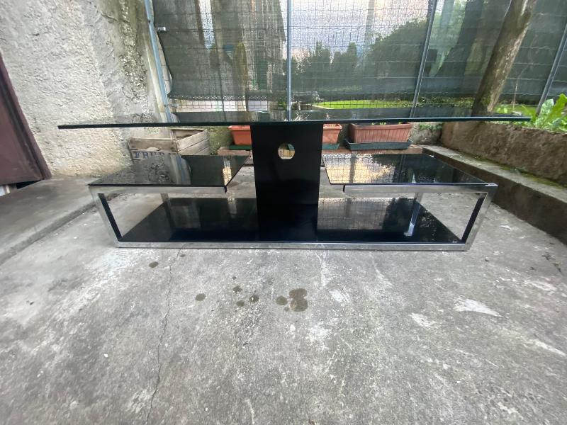 Tavolino vetro temperato nero lucido 