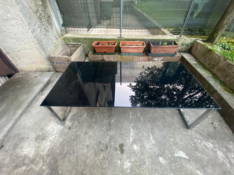 Tavolino vetro temperato nero lucido