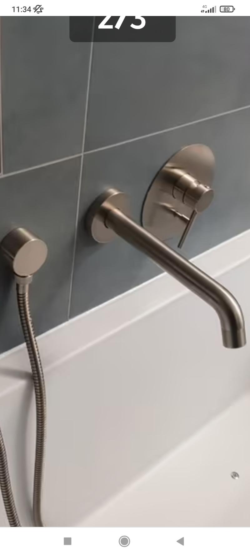 Rubinetto da parete Newform in acciaio satinato per vasca o lavabo