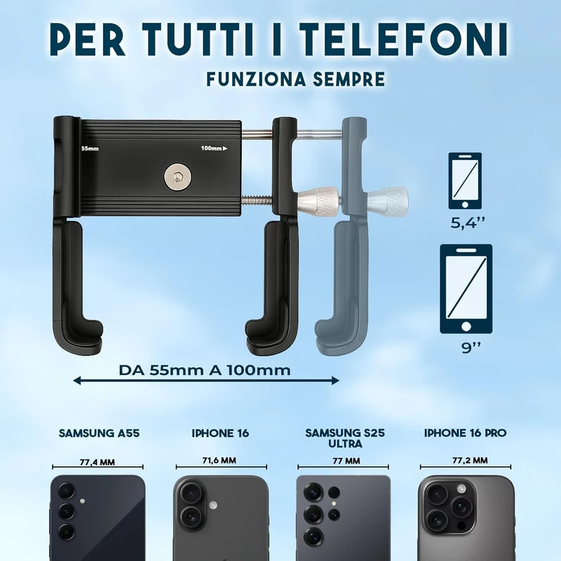 Porta Cellulare in Metallo: per Bicicletta - eBike - Mtb - Monopattino Elet